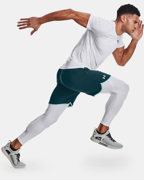 Men's HeatGear® Armour Leggings, White, pdpMainDesktop image number 3